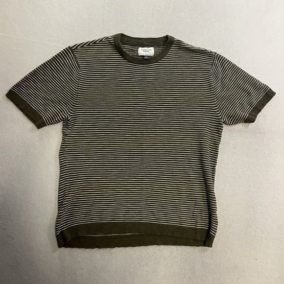 American Eagle Outfitters Other - American Eagle T-Shirt Men's Size Medium Green White Striped Short Sleeve Ringer